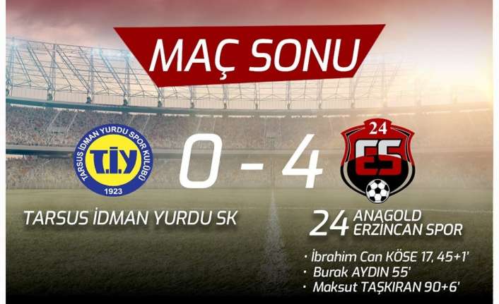 24Erzincanspor Tarsus'ta İdman Yaptı 0-4 TFF 2. lig beyaz gurup 19. hafta mücadelesinde Tarsus İdmanyurdu