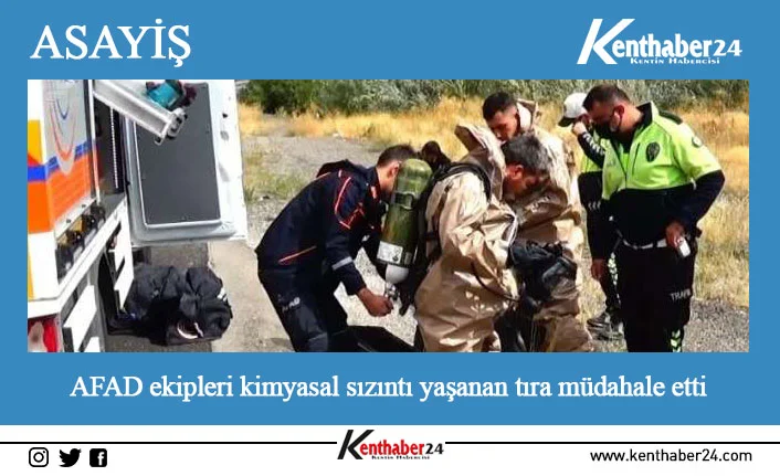 Erzincan-Erzurum kara yolu üzerinde kimyasal madde taşıyan tırda meydana gelen