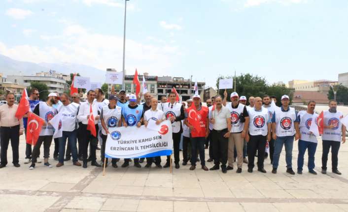 Kamu sen’e bağlı sendikala katılımıyla gerçekleştirilen basın açıklamasında yapılan asgari