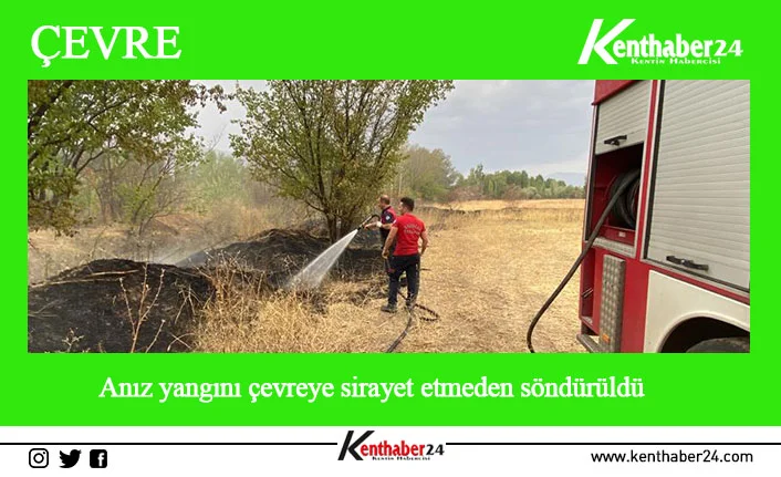 Erzincan’ın Mahmutlu köyünde arazide çıkan anız yangını fazla büyümeden söndürüldü.