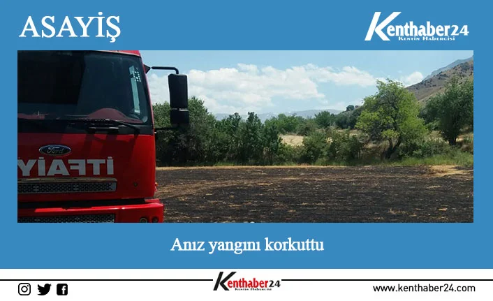 Anız yangını korkuttu Erzincan’da arazide çıkan anız yangını korkuttu.