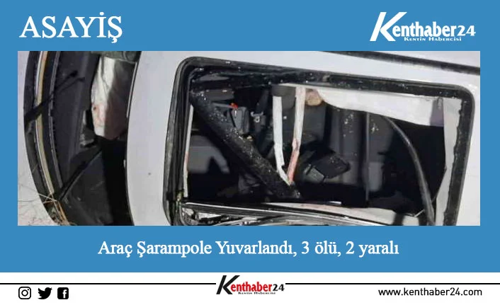 Erzincan’ın Tercan ilçesinde otomobilin şarampole uçması sonucu meydana gelen trafik