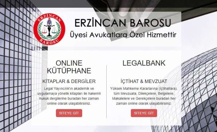 Erzincan Barosu, bünyesindeki avukatların legal online veri tabanından faydalanmaları için
