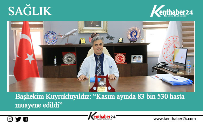 Başhekim Kuyrukluyıldız: “Kasım ayında 83 bin 530 hasta muayene edildi” Erzincan Mengücek Gazi Eğitim ve Araştırma Hastanesi Başhekimi Doç. Dr.