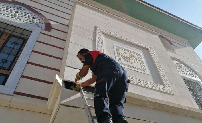 Erzincan’da caminin dış kaplamasına