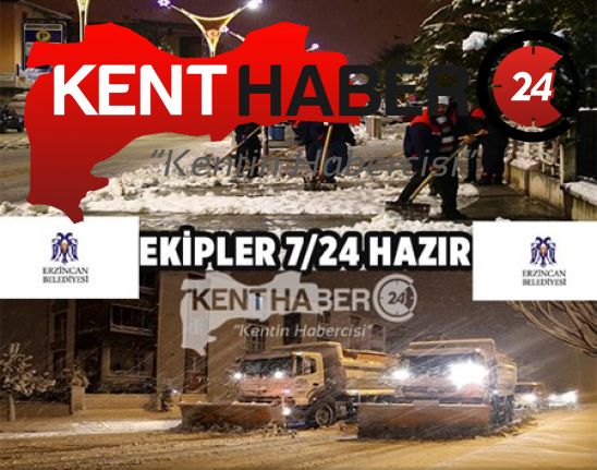 Kar yağışının ani bastırması ile birlikte hazır kıta bekleyen Erzincan