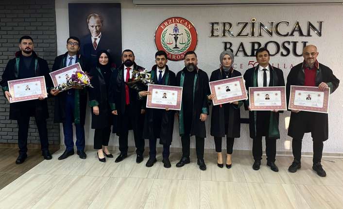 Stajlarını başarıyla tamamlayan yeni avukatlar için Erzincan Barosu çok amaçlı