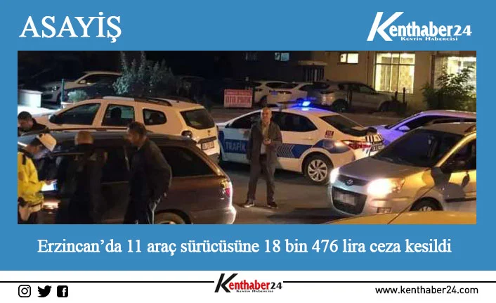 Erzincan İl Emniyet Müdürlüğünce il genelinde yapılan asayiş uygulamalarında 11