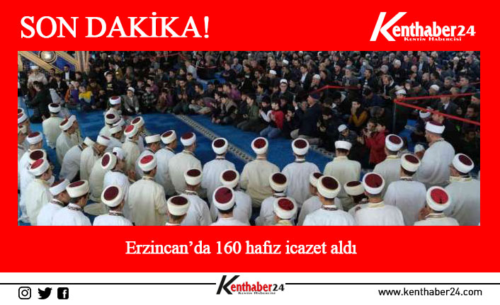 Erzincan’da Kur’an kurslarında Kur’an-ı Kerim’i ezberleyen 160 hafıza diplomaları düzenlenen