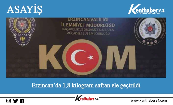 Erzincan’da polis uygulama noktasında durdurulan otobüs içerisinde toplam 1,8 kilogram