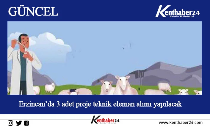 Erzincan’da 3 adet proje teknik eleman alımı yapılacak Erzincan İl Tarım ve Orman Müdürlüğünce yapılan duyuruda 3 adet