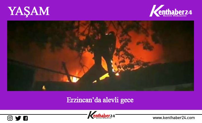 Erzincan’da metruk binada çıkan yangın bitişikteki müstakil eve sıçradı. Alevlerin