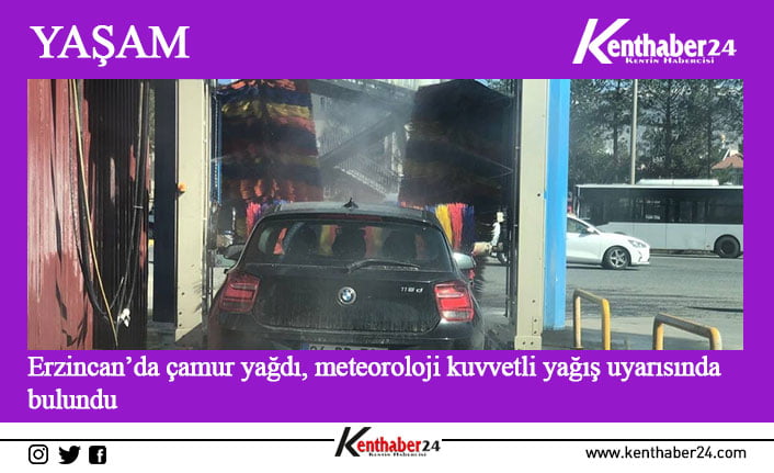 Erzincan’da gökyüzünde toz sonucu oluşan çamur yağışı gece saatlerinde etkili