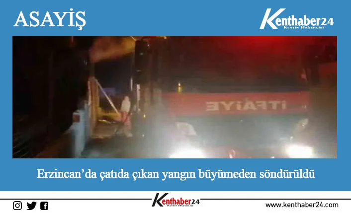 Erzincan’da müstakil evin çatısında çıkan yangın büyümeden itfaiye ekiplerince söndürüldü.