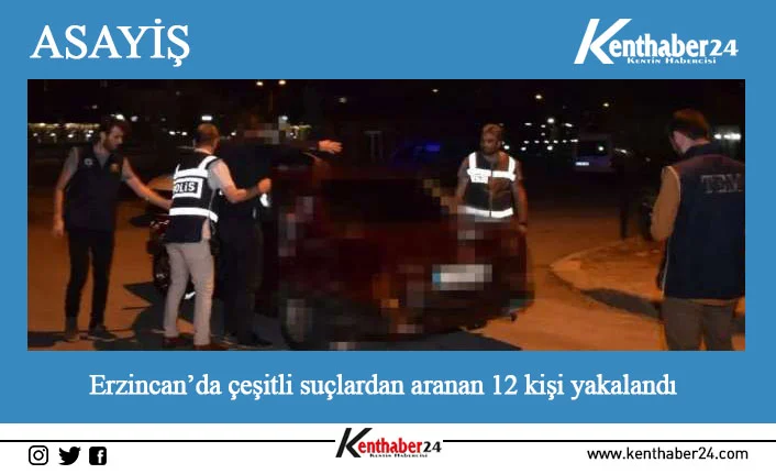 Erzincan’da Asayiş Şube Müdürlüğünce aranan şahıslara yönelik 01/10/2022-31/10/2022 tarihleri arasında