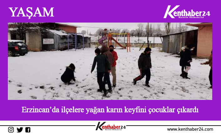 Erzincan’ın Çayırlı ve Otlukbeli ilçesinde etkili olan kar yağışının ardından