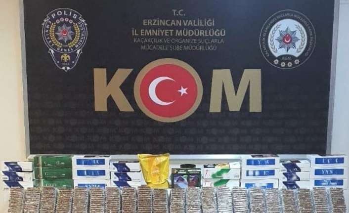 Erzincan merkezde faaliyet yürüten iş yerlerinde yapılan denetimlerde kaçak sigara