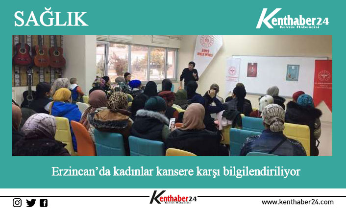 Erzincan’da kadınlar kansere karşı bilgilendiriliyor Erzincan’ın Üzümlü ilçesinde kadınlara çeşitli kanser türlerine karşı bilgilendirme eğitimleri