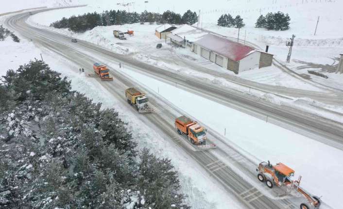Erzincan’da yoğun kar yağışı