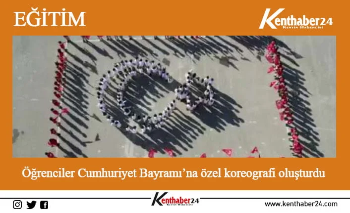 Erzincan’da ilkokul öğrencileri, ay yıldızlı koreografiyle 29 Ekim Cumhuriyet Bayramı’nı