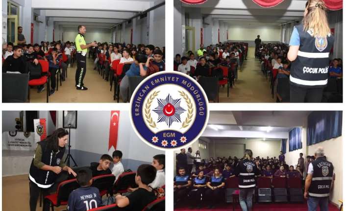 Erzincan İl Emniyet Müdürlüğü ekipleri okullarda çocukların suçtan korunma yöntemleri