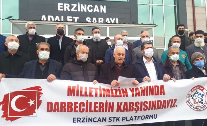 Erzincan Adliyesi önünde bir araya gelen STK’lar, tepki toplayan bildiriye