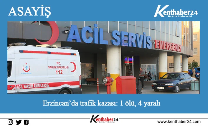 Erzincan’da iki otomobilin çarpışması sonucu meydana gelen trafik kazasında 1