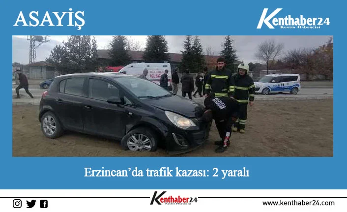 Erzincan’da meydana gelen trafik kazasında 2 kişi yaralandı.