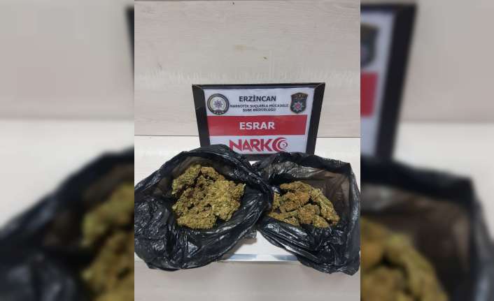 Erzincan İl Emniyet Müdürlüğü Narkotik Suçlarla Mücadele Şube Müdürlüğü ekiplerince