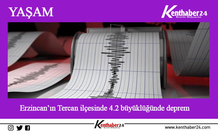 Erzincan’ın Tercan ilçesinde 4.2 büyüklüğünde bir deprem meydana geldi.