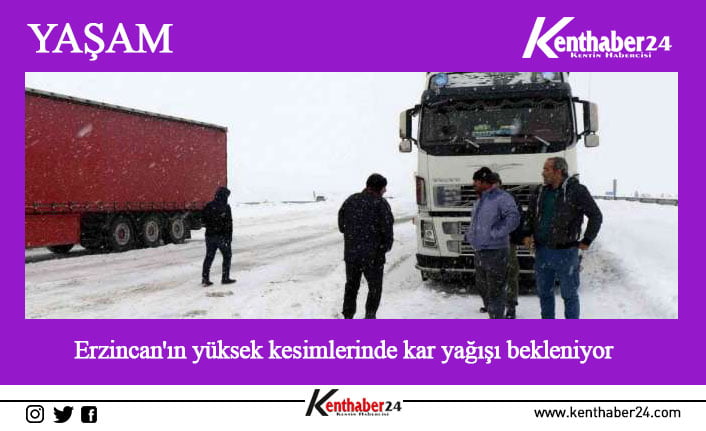 Doğu Anadolu Bölgesinde Erzincan ve Erzurum’un yüksek kesimlerinde kar yağışı