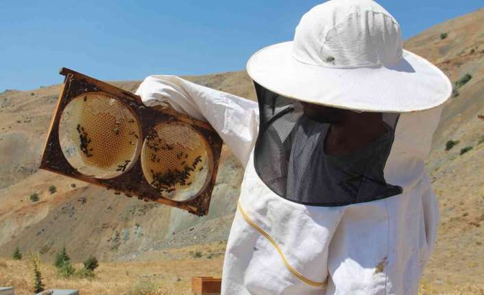 Erzincan’da geniş ve zengin bitki örtüsüne sahip yaylalarda arıcılık yapan