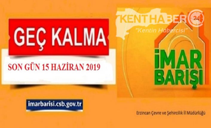 Erzincan’da İmar Barışı ve Kentsel Dönüşüm Faaliyetleri Kapsamında; Erzincan Çevre