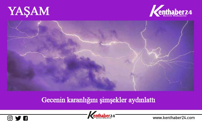 Gecenin karanlığını şimşekler aydınlattı Meteoroloji 12. Bölge Müdürlüğünün uyarısının ardından Erzincan’da akşam saatlerinde yağış