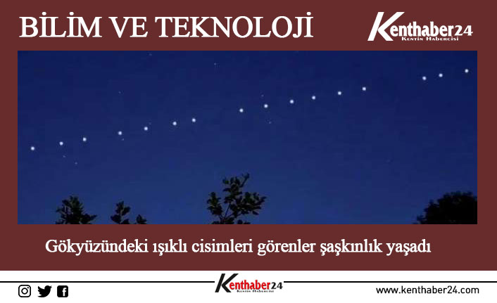 Erzincan’da vatandaşların gökyüzünde gördükleri ışıklı cisimler, heyecana yol açtı.