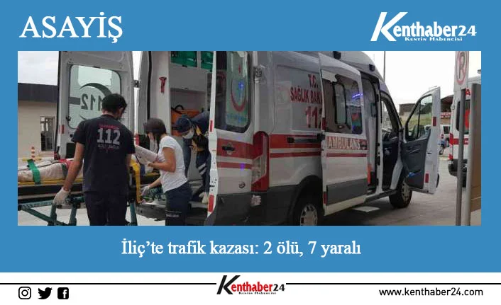 Erzincan’ın İliç ilçesinde kamyonetle otomobilin çarpışması sonucu meydana gelen trafik
