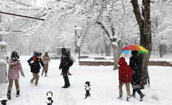 Erzincan’da etkili olan kar