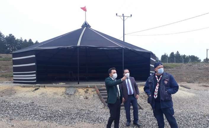 Refahiye Kaymakamı Eyüp Kaykaç, izcilik kampı için yerinde incelemelerde bulundu.