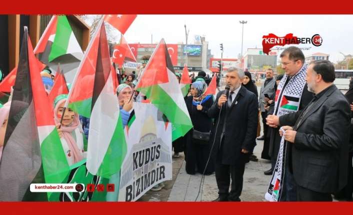 İsrail’in Filistin ve Gazze’de uyguladığı katliama sessiz kalmayan Erzincan İl