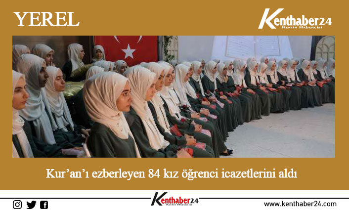 Erzincan’da Kur’an kurslarında Kur’an-ı Kerim’i ezberleyen 84 kız hafız diplomalarını
