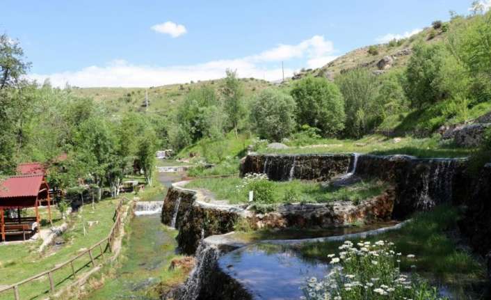 Erzincan’da bulunan mesire alanı görsel güzelliğiyle görenleri kendine hayran bırakıyor.