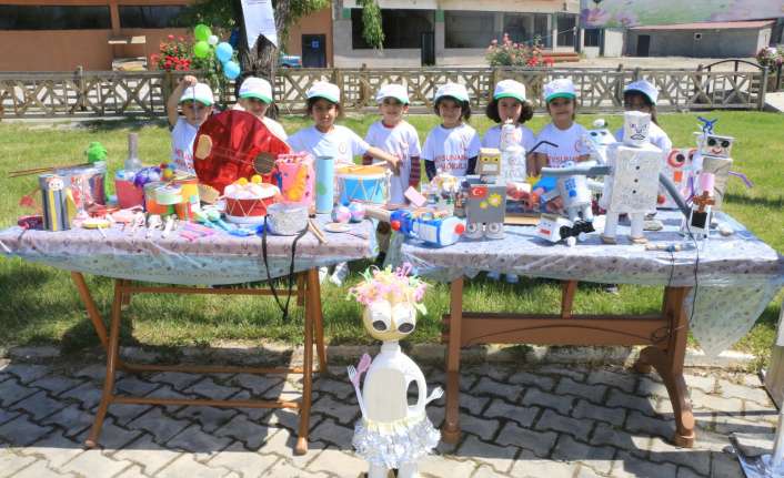 Aile katılımı etkinlikleri kapsamında Meysun Ana Anaokulu miniklerin atık materyallerden