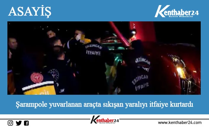 Erzincan’da meydana gelen trafik kazasında tırın arkadan çarpması sonucu şarampole