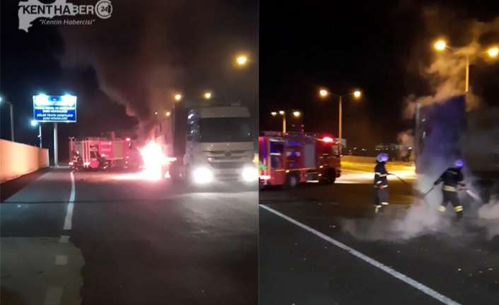 Erzincan Sivas kara yolunda seyir halindeki tır sakal tutan mevkiinden