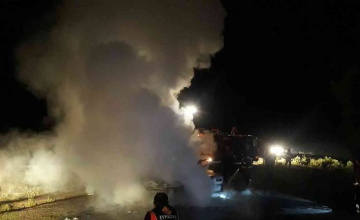 Erzincan’da seyir halindeyken yanmaya