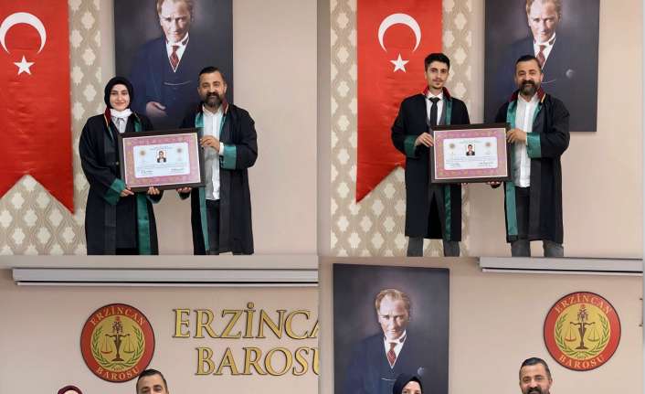 Erzincan Barosu’nda stajını başarıyla tamamlayan 4 stajyer avukat yemin ederek