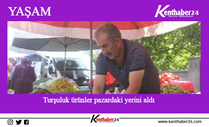 Erzincan’da yaz mevsiminin son mahsulü turşuluk ürünler pazardaki yerini almaya