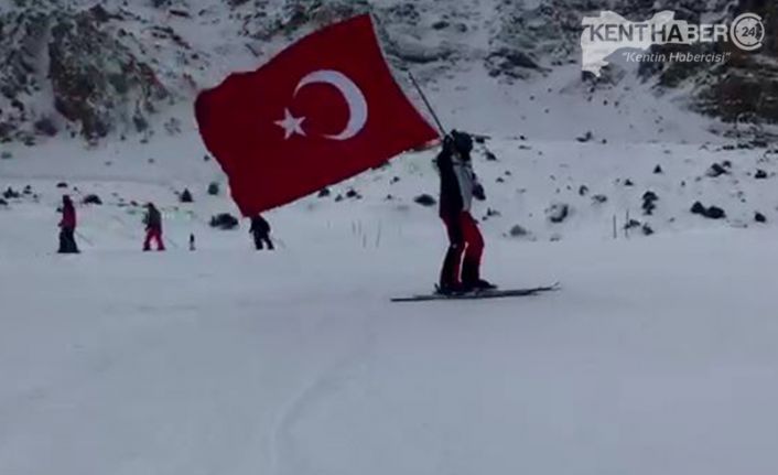 Erzincan’da kayakçılardan, Avrupa Parlamentosu