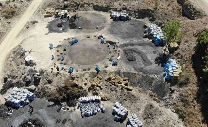 Geçimlerini mangal kömüründen sağlayan mevsimlik işçiler, Erzincan Yakuplu köyüne 2