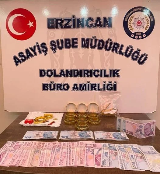 Erzincan Polisi Dolandırıcılık ve sahte altın satıcılarına yönelik yaptığı çalışma